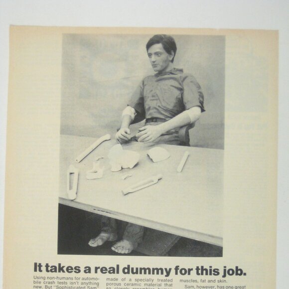 It Takes A Real Dummy For This Job General Motors Ad Print AD 1969 - Picture 2 of 2
